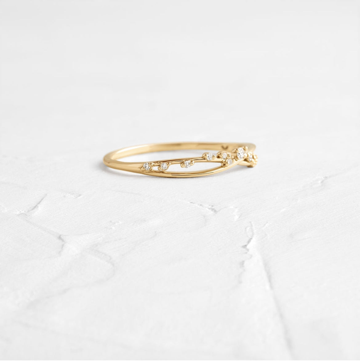 Asymmetric Zircon Stackable Ring