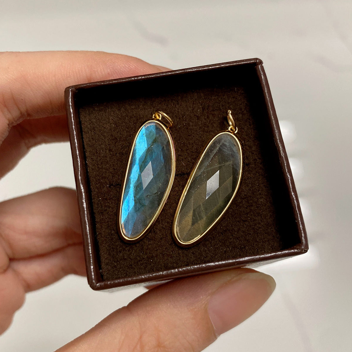 Asymmetric Labradorite Pendant