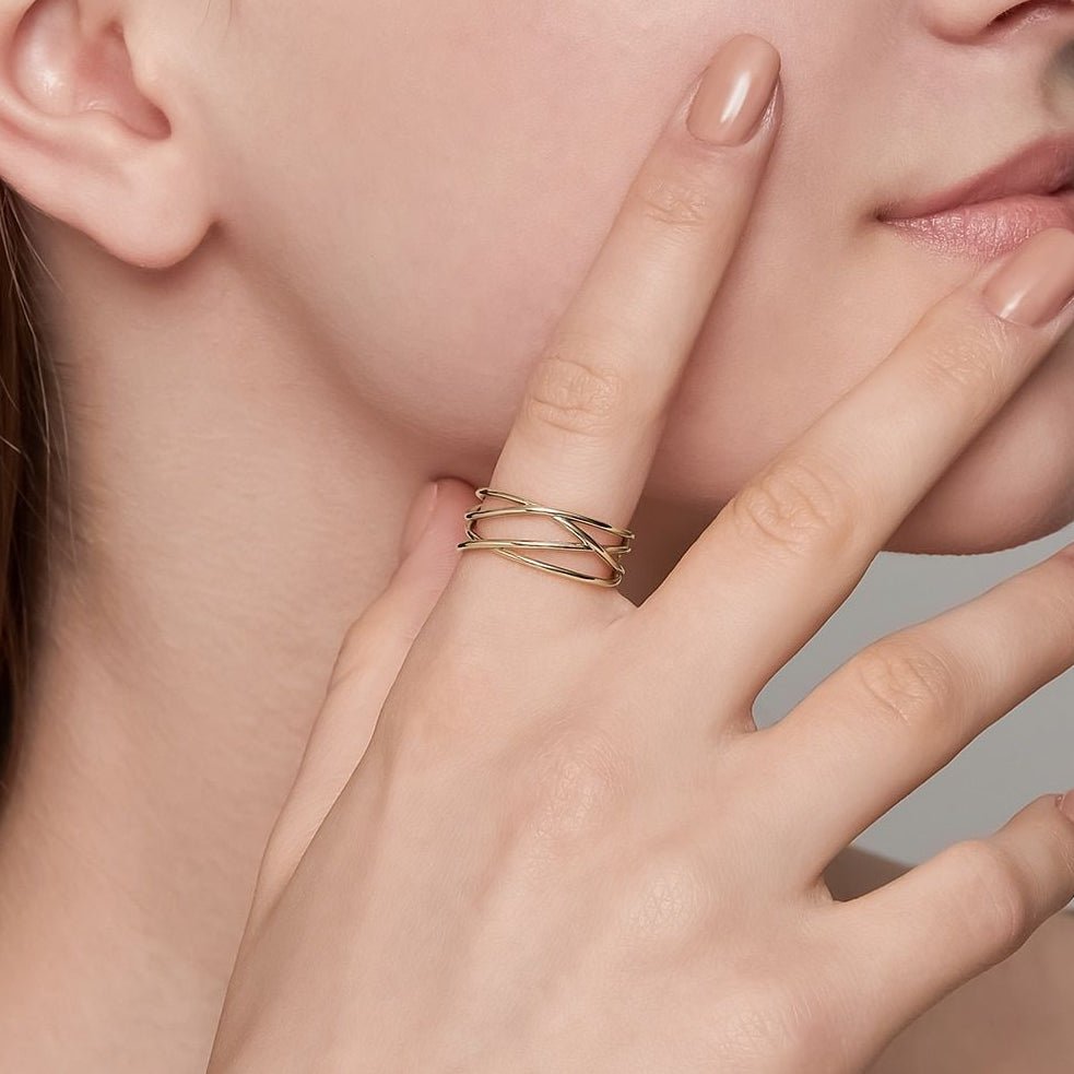 Asymmetric Gold Ring 