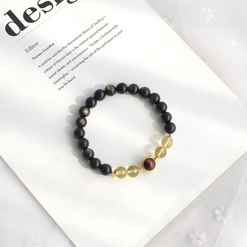 Obsidian and Citrine Protection Bracelet