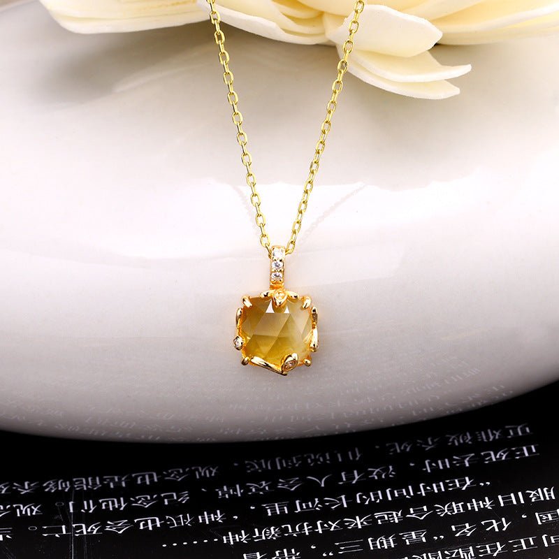 Forest Style Citrine Pendant - Crystally