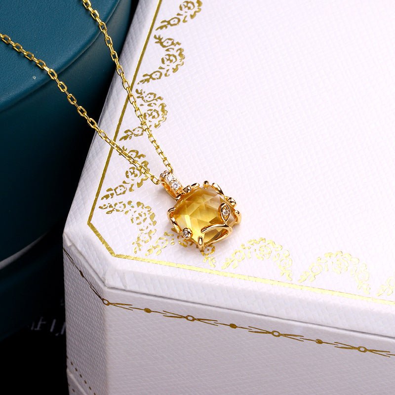 Forest Style Citrine Pendant - Crystally