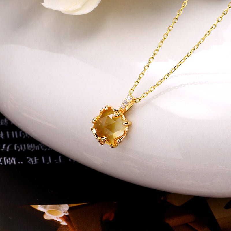 Forest Style Citrine Pendant - Crystally