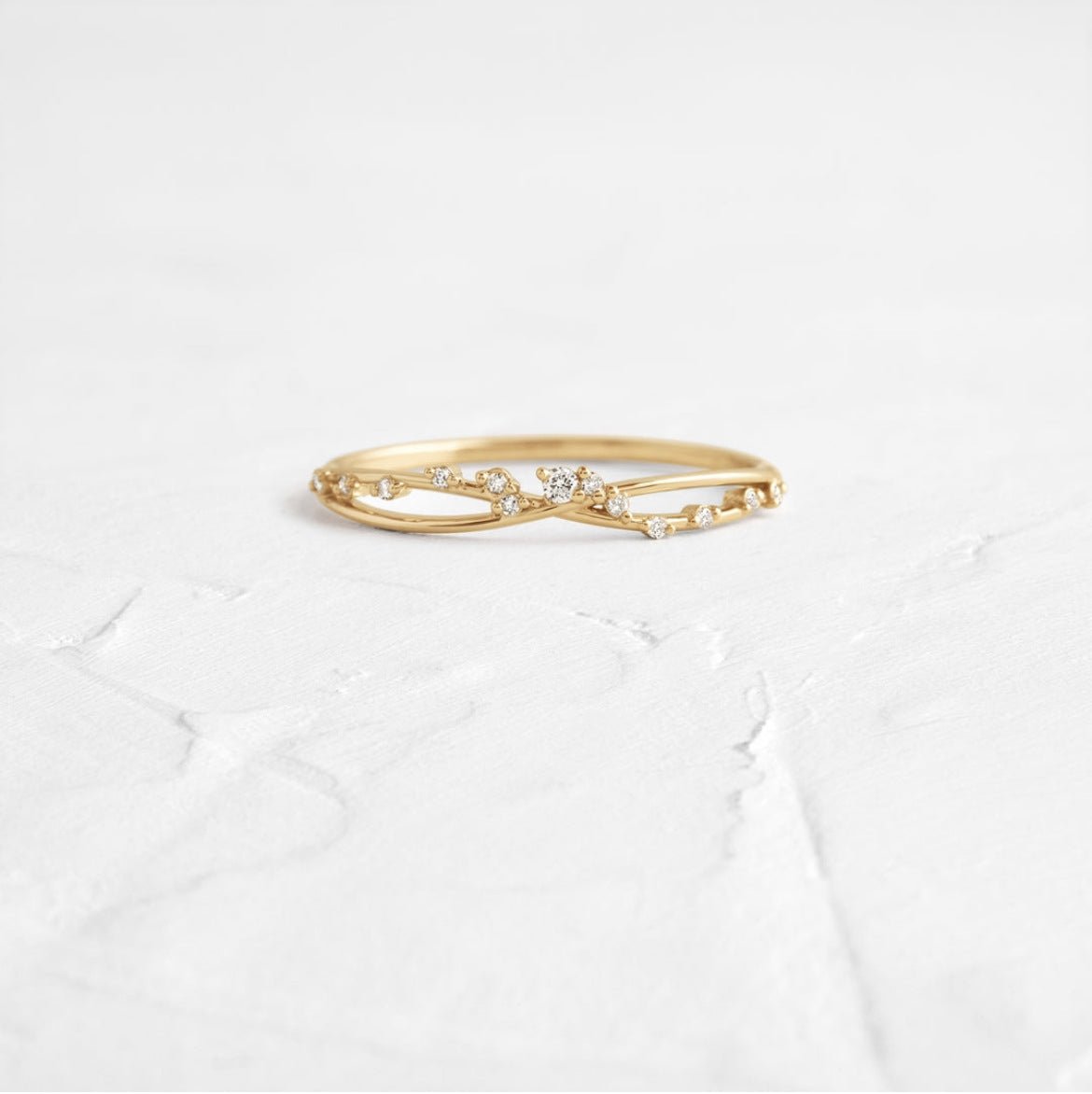 Asymmetric Zircon Stackable Ring