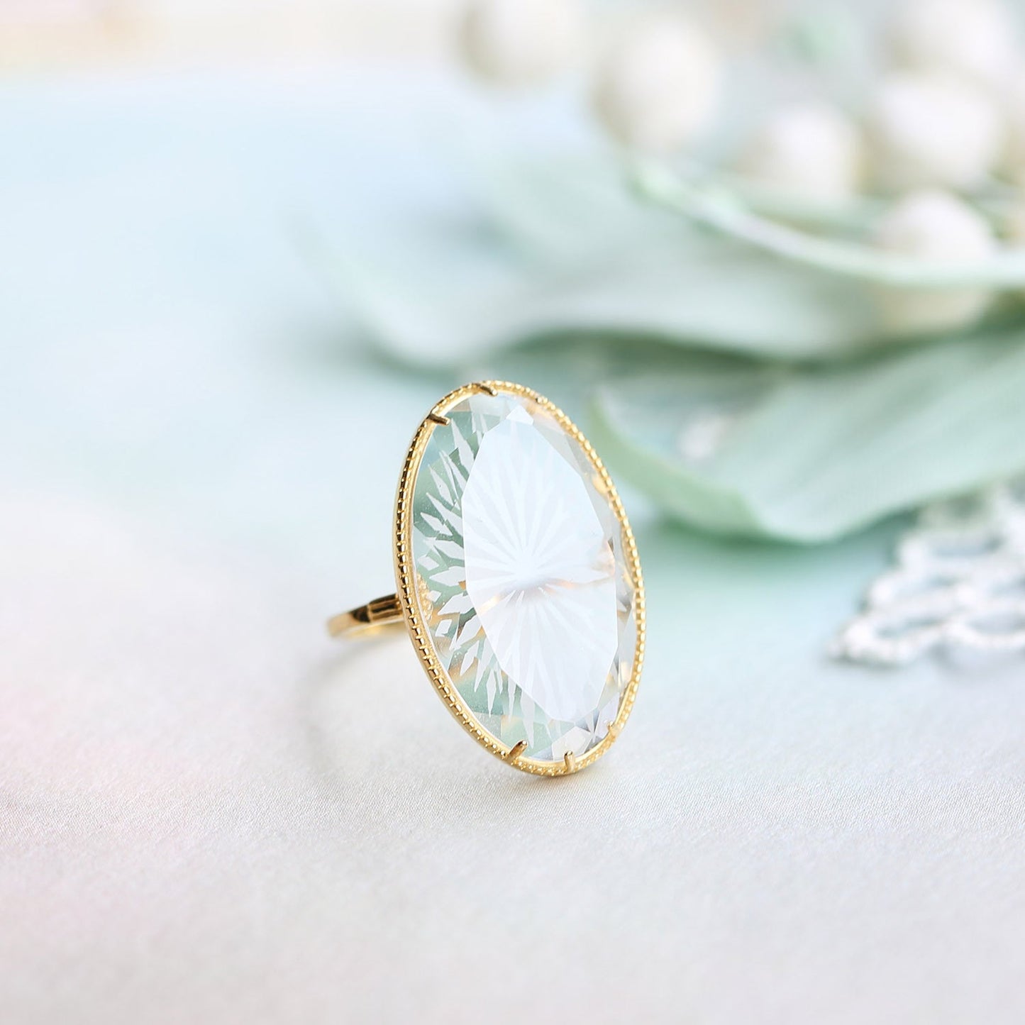 French Retro Clear Quartz Ring - Crystally