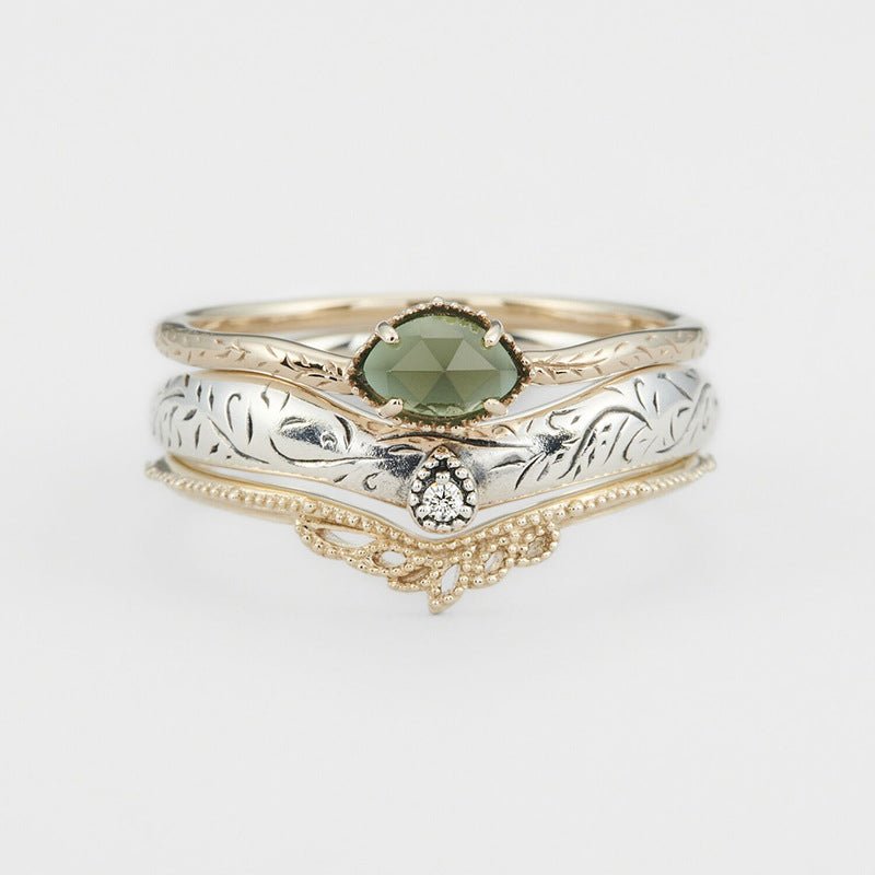 Natural Green Jadeite Ring 