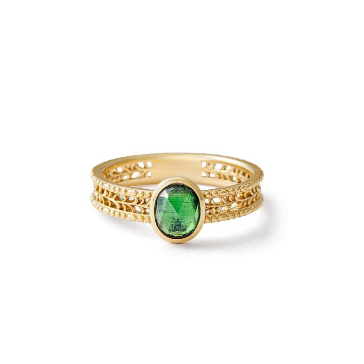 Green Tourmaline Ring Set