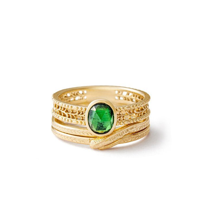 Green Tourmaline Ring Set