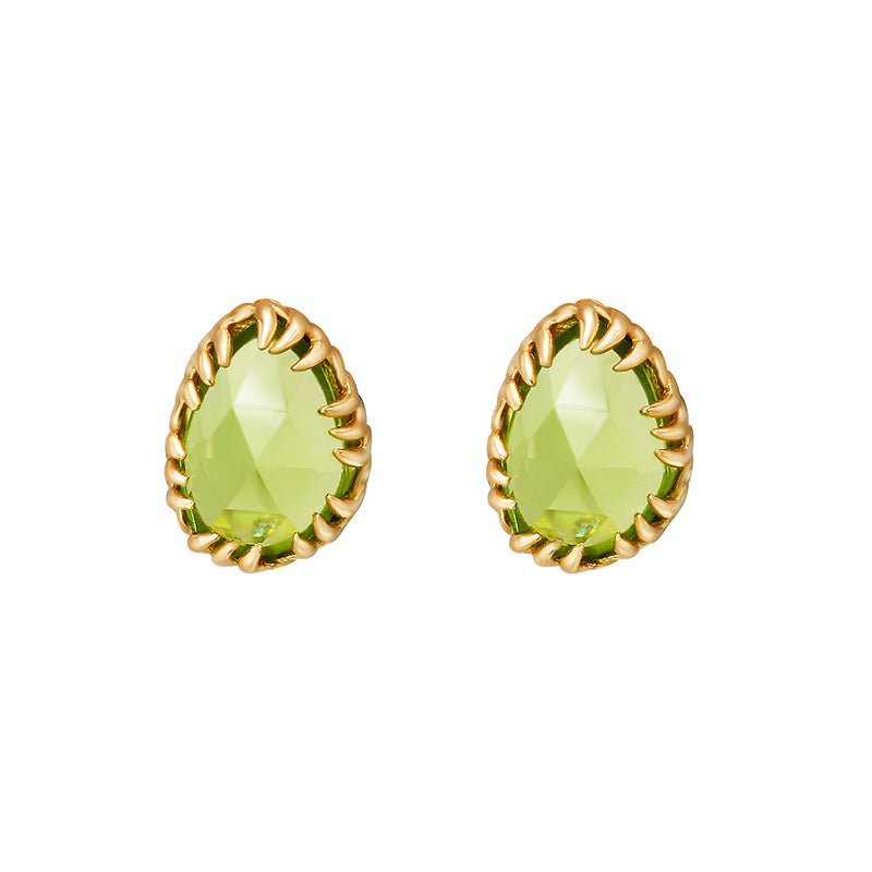 French Retro Olivine Earrings - Crystally