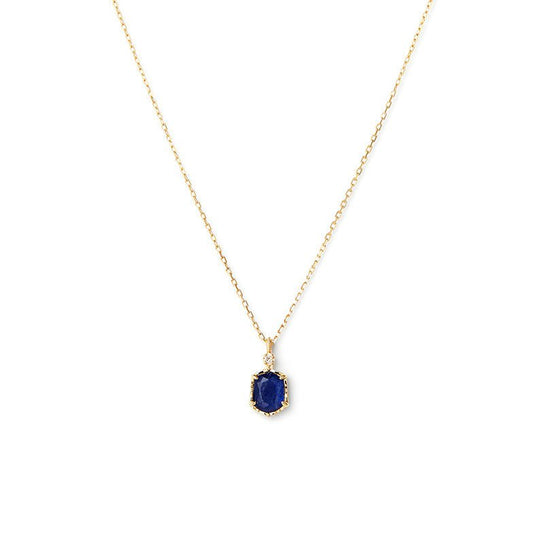 French Retro Sapphire & Moonstone Necklace - Crystally