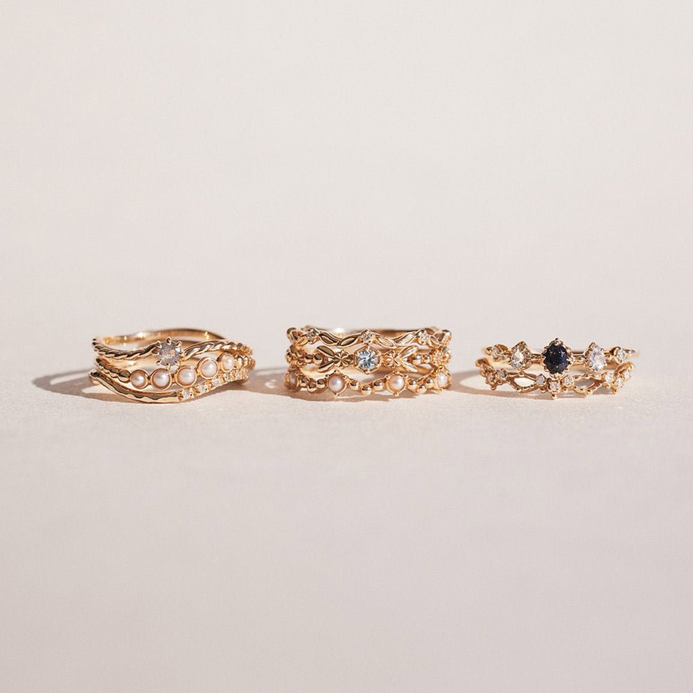 French Retro Topaz Ring Set - Crystally