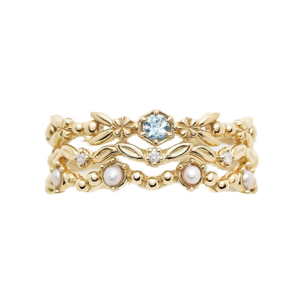 French Retro Topaz Ring Set - Crystally