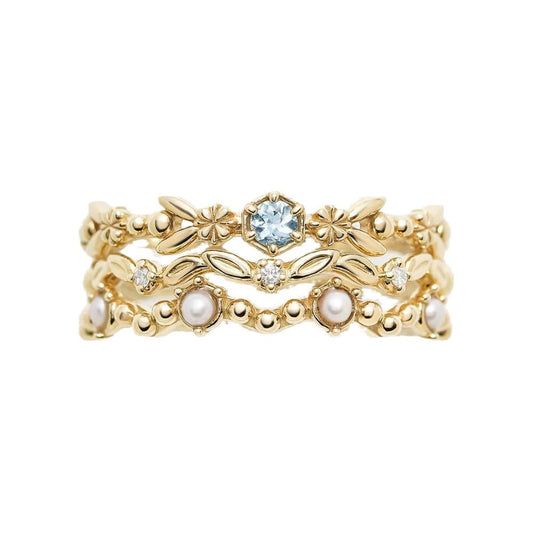 French Retro Topaz Ring Set - Crystally