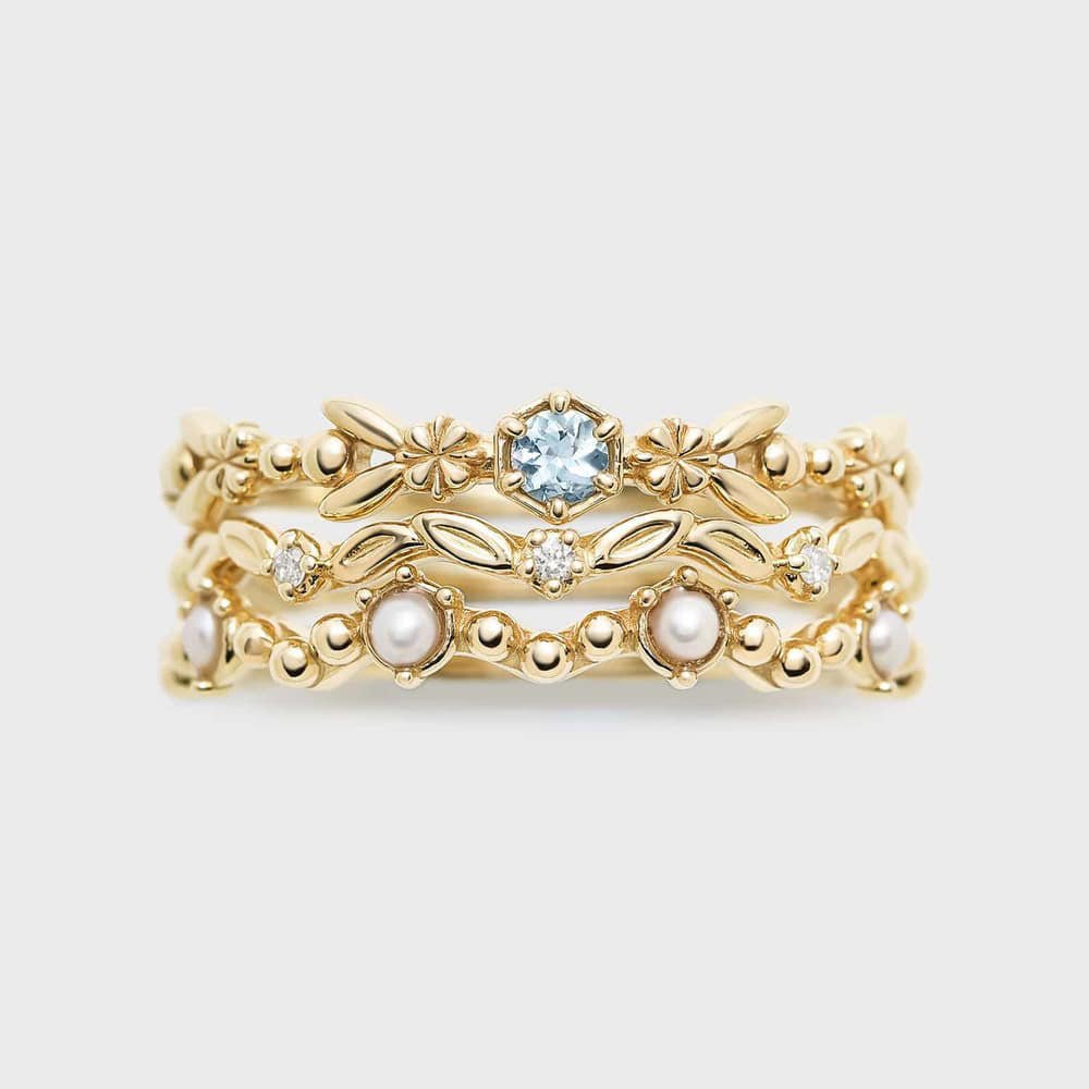 French Retro Topaz Ring Set - Crystally