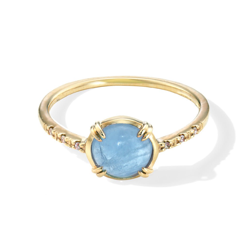 Minimalist Aquamarine Ring - Crystally