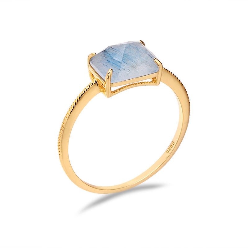 Minimalist Colorful Rutilated Quartz Ring - Crystally