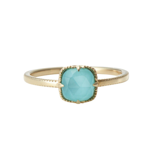 Minimalist Retro Turquoise & Clear Quartz Rings - Crystally