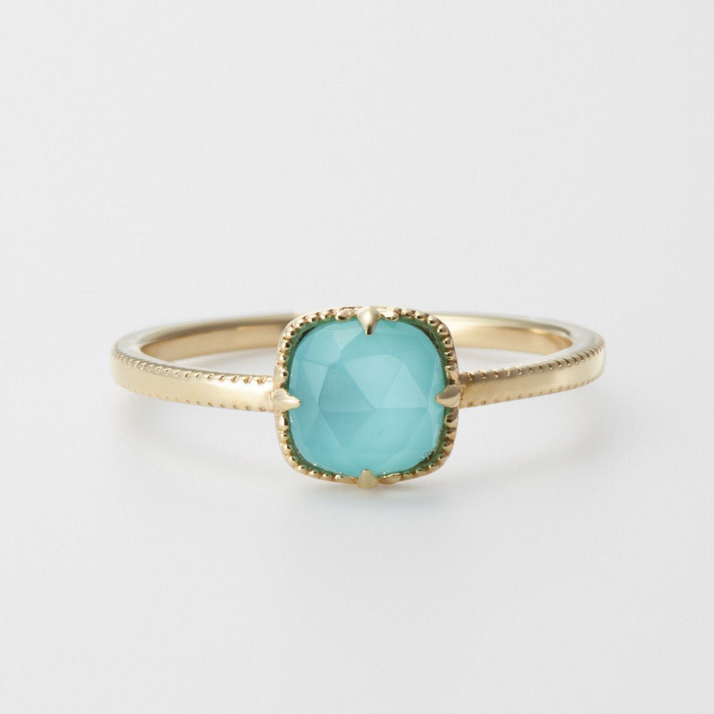 Minimalist Retro Turquoise & Clear Quartz Rings - Crystally