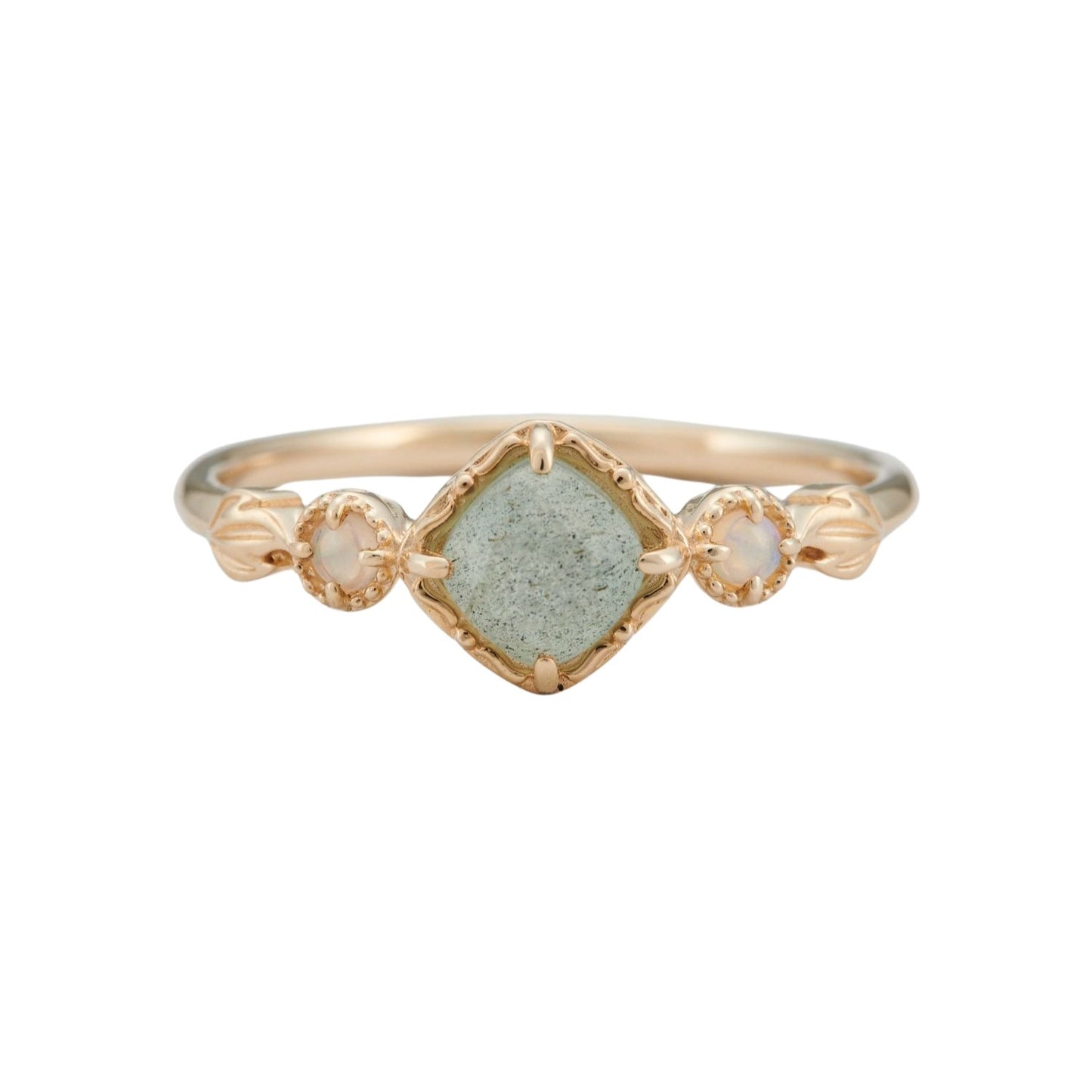 Minimalist Rhombic Labradorite Ring - Crystally