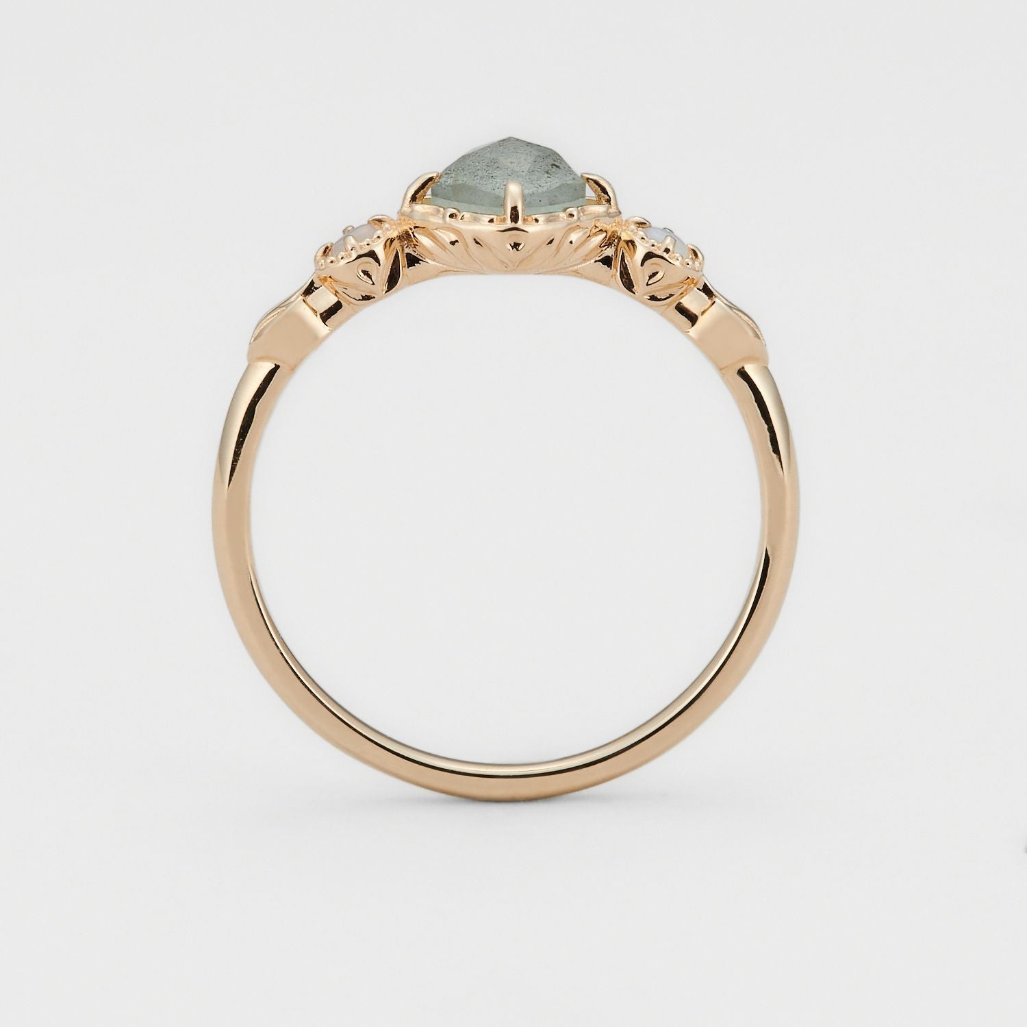 Minimalist Rhombic Labradorite Ring - Crystally