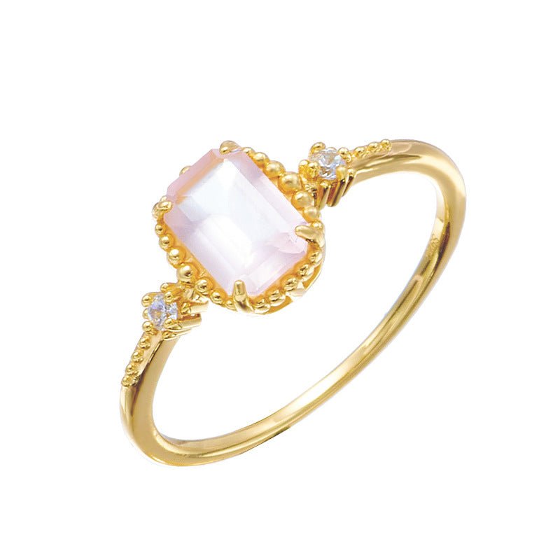 Minimalist Rose Quartz Ring - Crystally