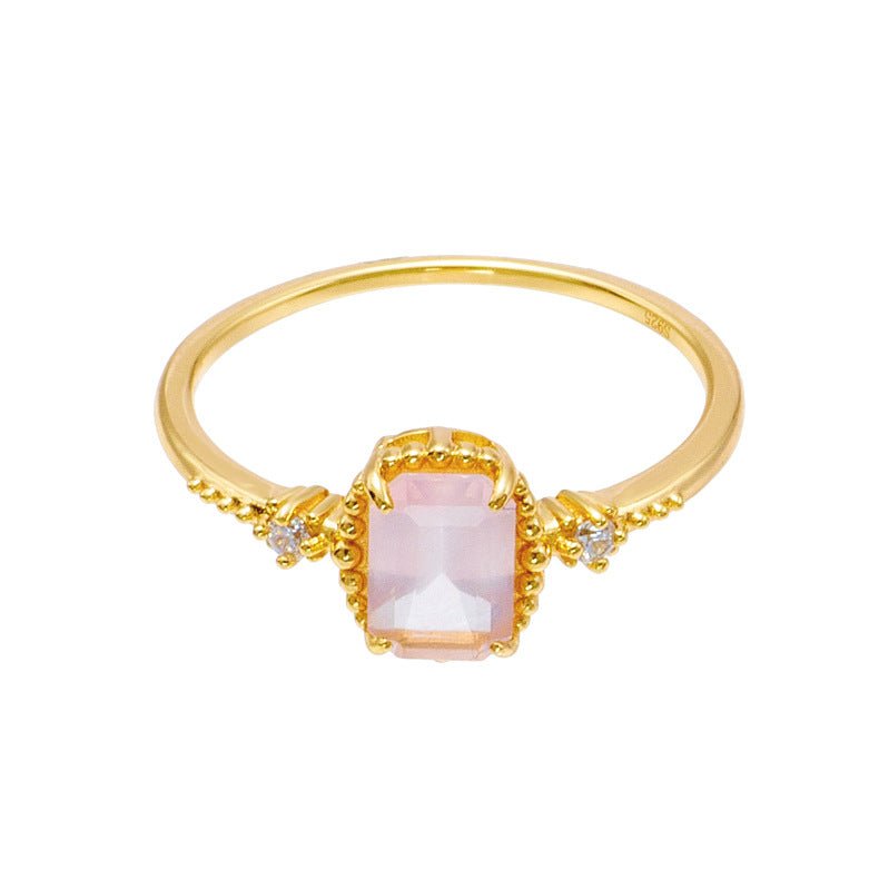 Minimalist Rose Quartz Ring - Crystally