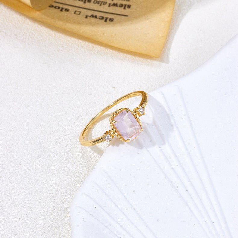 Minimalist Rose Quartz Ring - Crystally