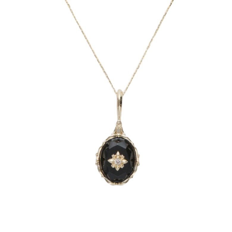 Palace Style Retro Onyx Pendant Necklace - Crystally