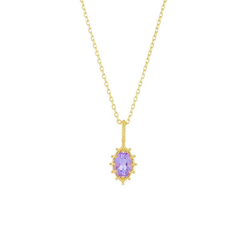 Retro Amethyst Crown Pendant - Crystally