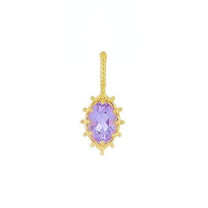 Retro Amethyst Crown Pendant - Crystally