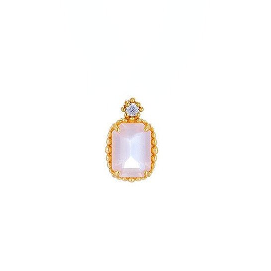 Rose Quartz and White Zircon Pendant - Crystally