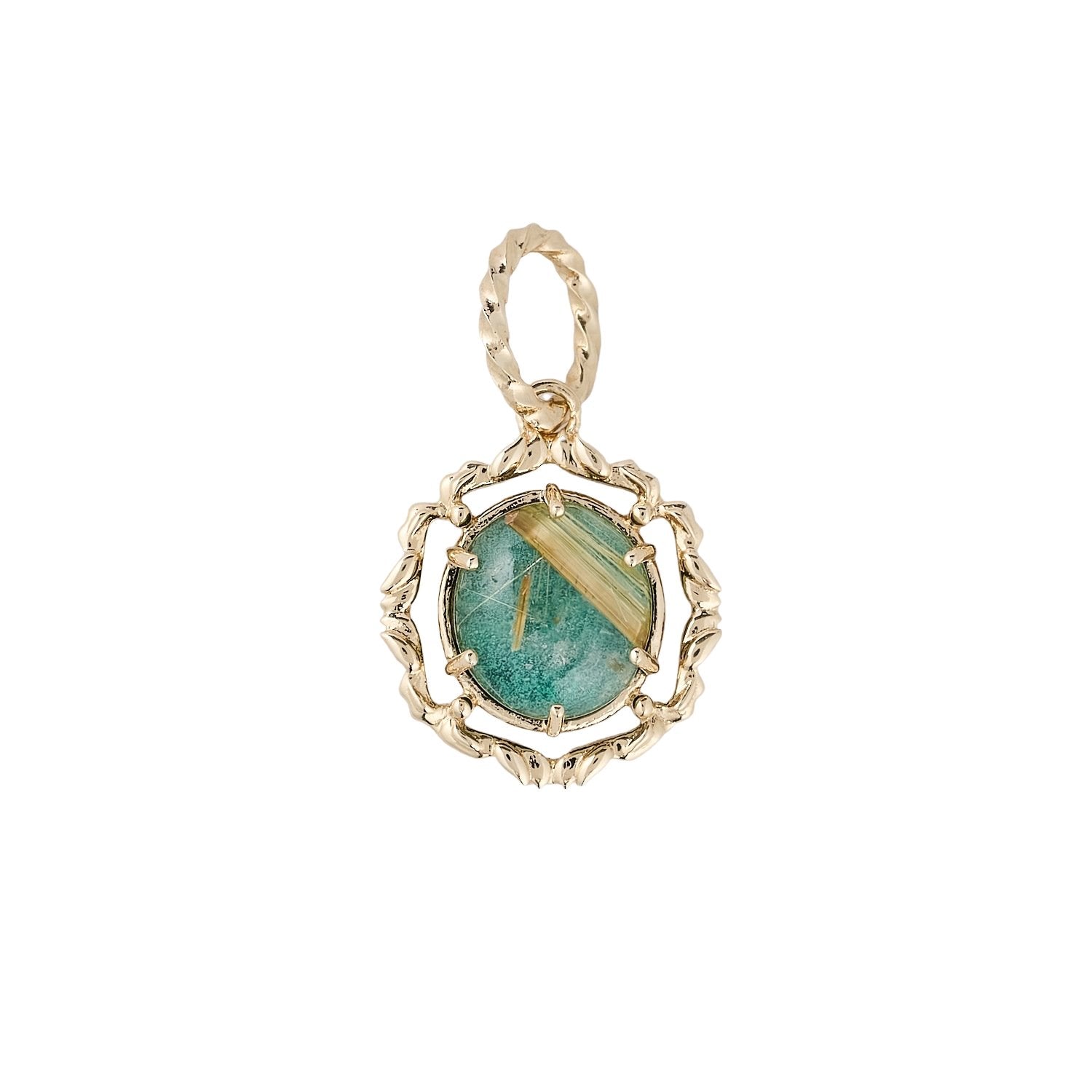 Royal Palace Malachite & Rutilated Quartz Pendant - Crystally