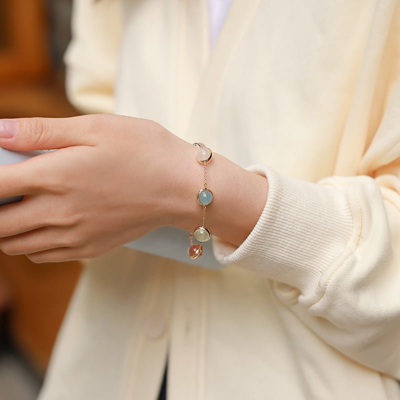 Vintage 14K Gold Rainbow Bracelet - Crystally