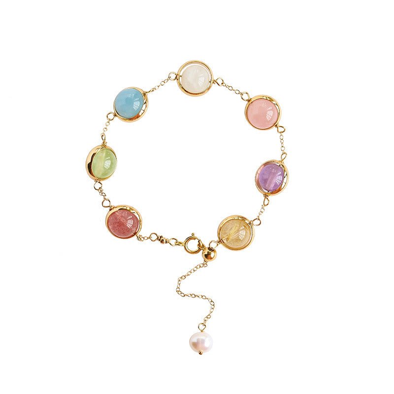 Vintage 14K Gold Rainbow Bracelet - Crystally