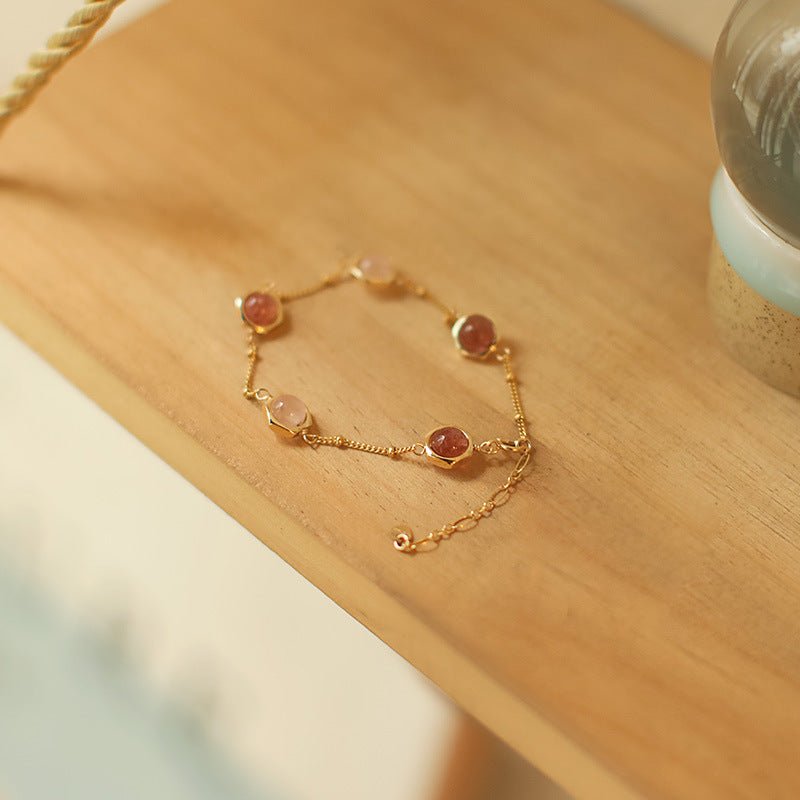 Retro Rose Quartz Bracelet