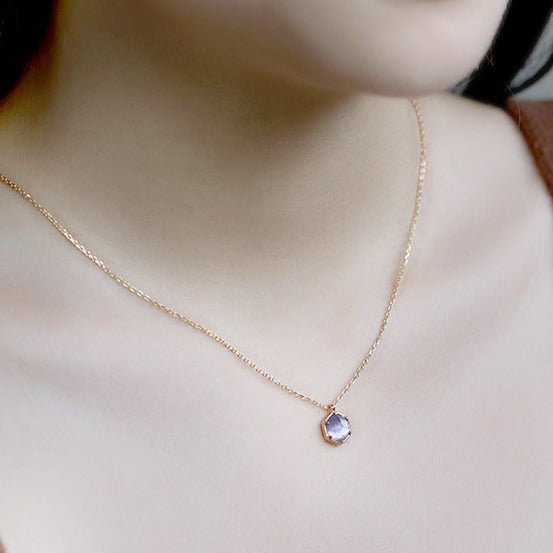 Amethyst Hexagon Necklace