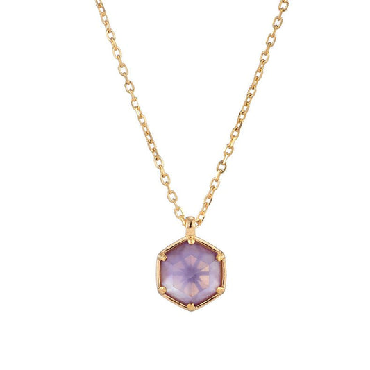 Amethyst Hexagon Necklace