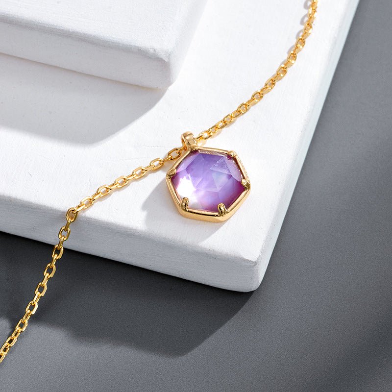 Amethyst Hexagon Necklace