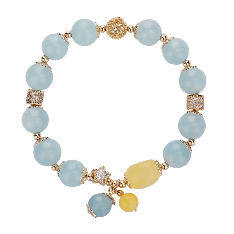 Aquamarine & Amber Bracelet 