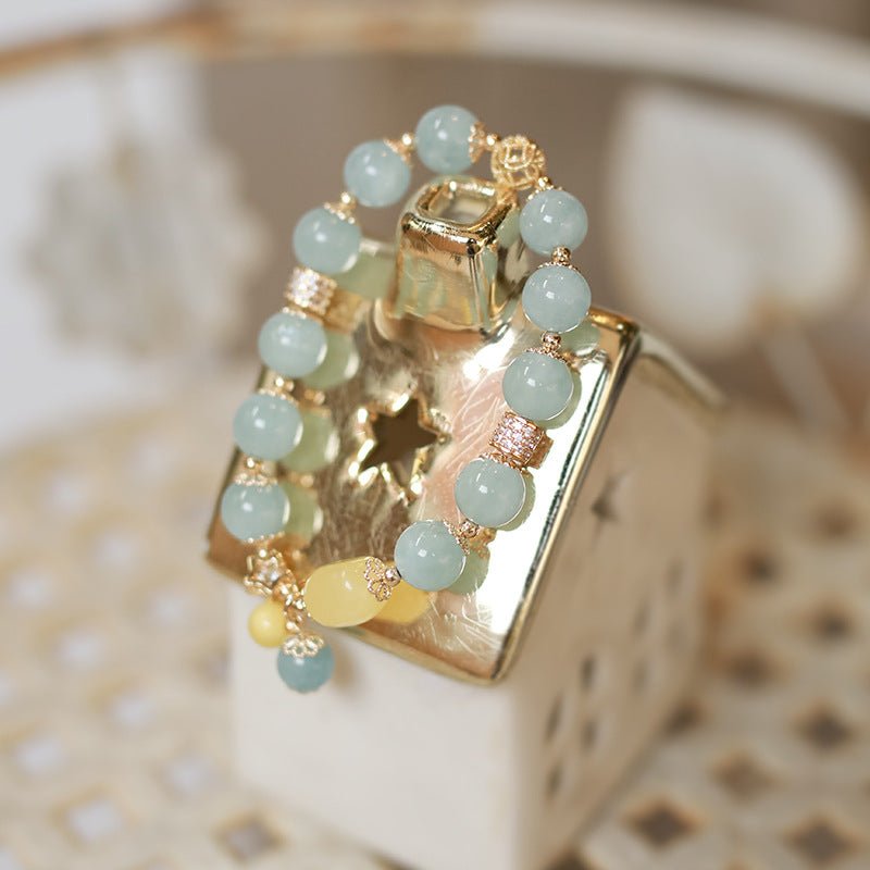 Aquamarine & Amber Bracelet 