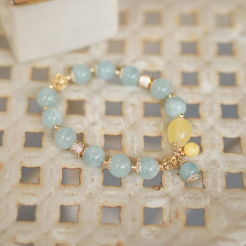 Aquamarine & Amber Bracelet 