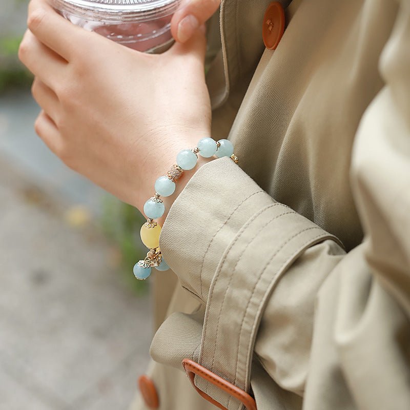 Aquamarine & Amber Bracelet 