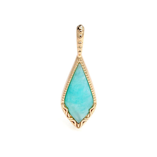 Vintage Ethnic Style Natural Amazonyte Stone Pendant - Crystally