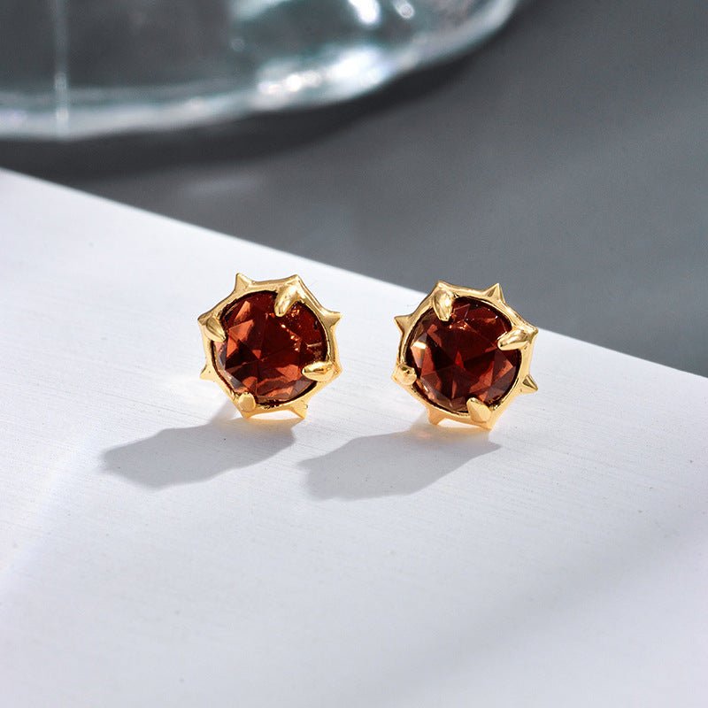 Vintage Garnet Earrings - Crystally