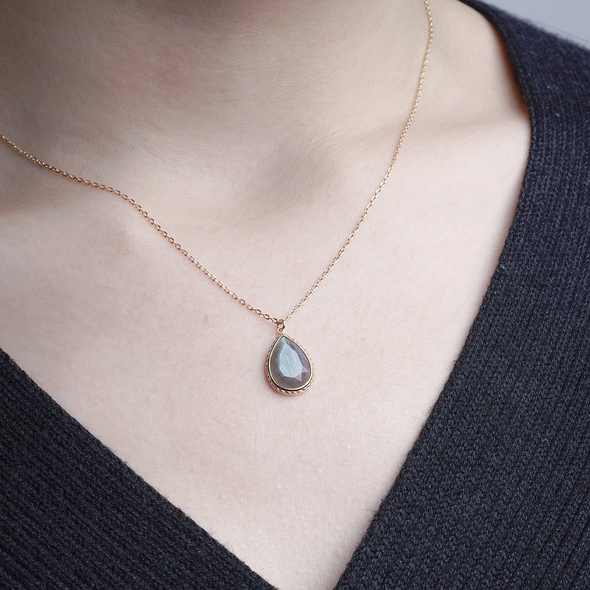 Labradorite Teardrop Necklace