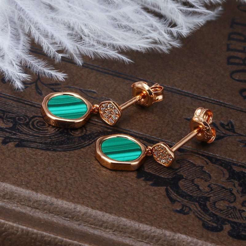 Vintage Malachite Earrings - Crystally