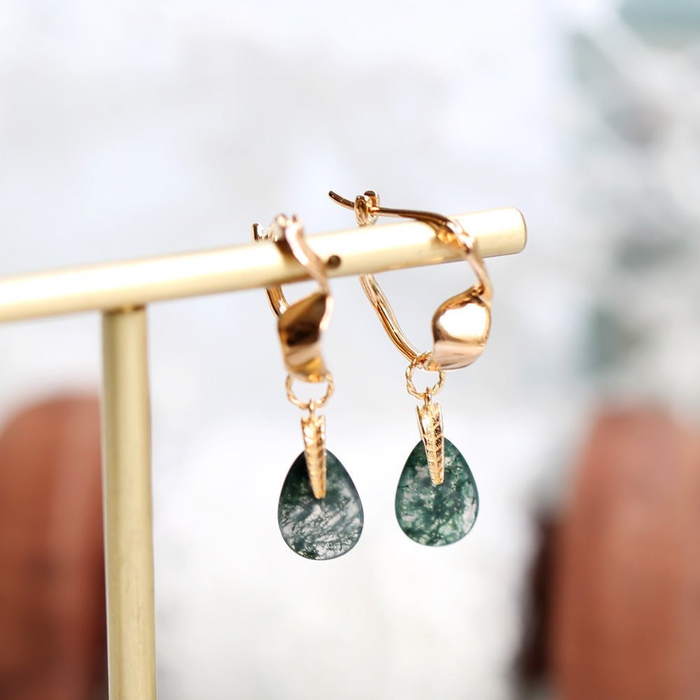 Vintage Moss Agate Earrings - Crystally