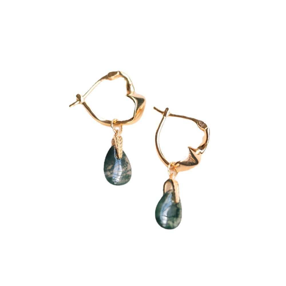 Vintage Moss Agate Earrings - Crystally