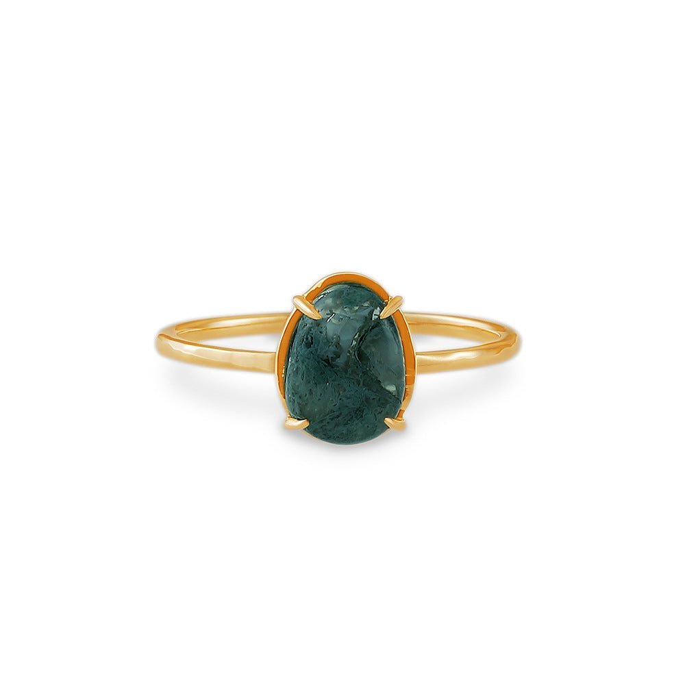 Vintage Green Agate Ring 