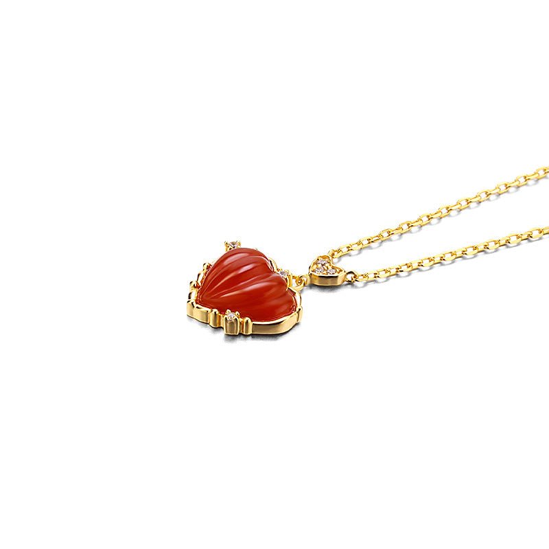 Vintage Red Agate Necklace - Crystally